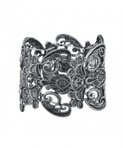 Lux Accessories Silvertone filigree Bracelet