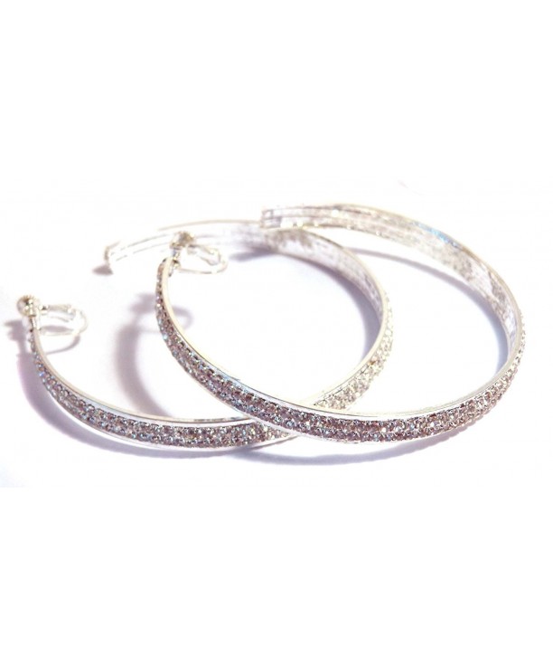 Clip Earrings Crystal Silver Pierced