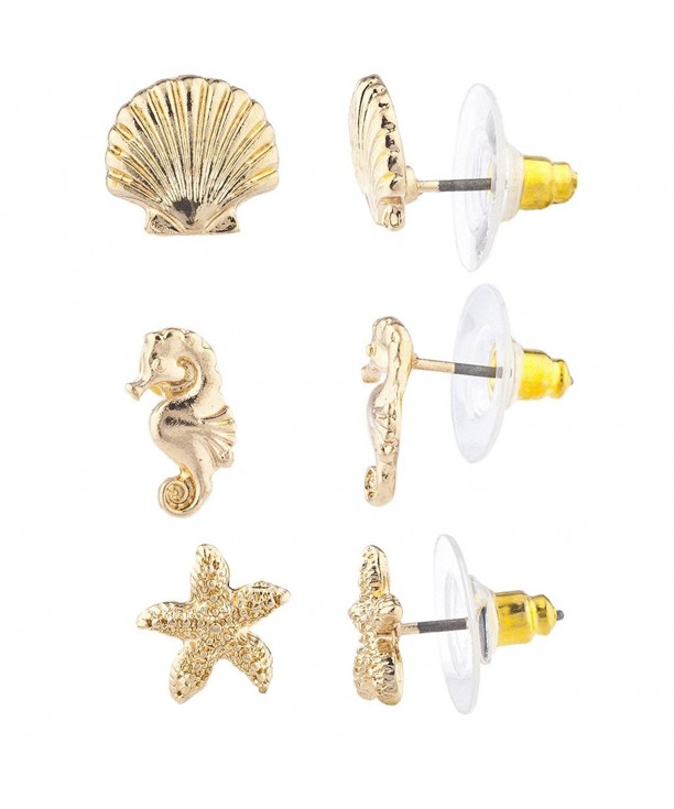 Lux Accessories Seashell Seahorse Starfish