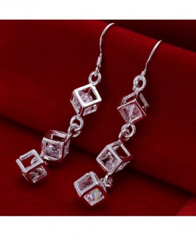 Womens Square Cubic Zirconia Earrings