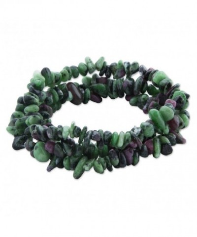 NOVICA Zoisite Beaded Bracelet Forests