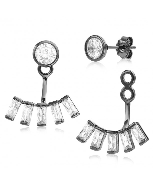 Jacket Rhodium Plated Sterling Quality Earrings