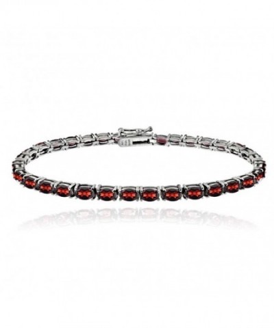 Sterling Silver African Garnet Bracelet