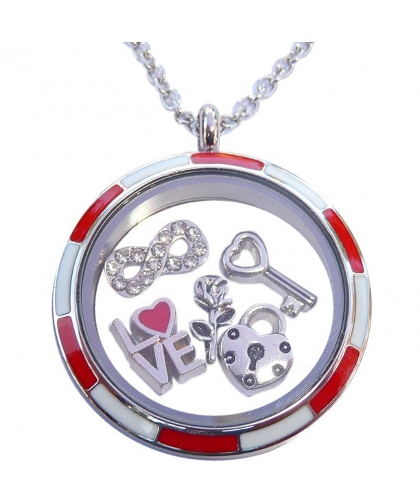 Valentines Stainless Locket Charms Necklace